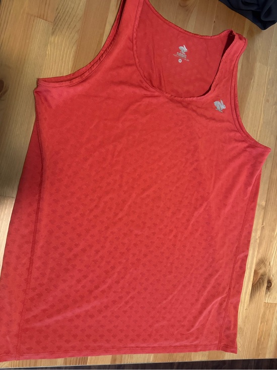 Rabbit Other - rabbit Engineered Jacquard Running Tank Top Coral Red Bunny Motif Singlet LG
